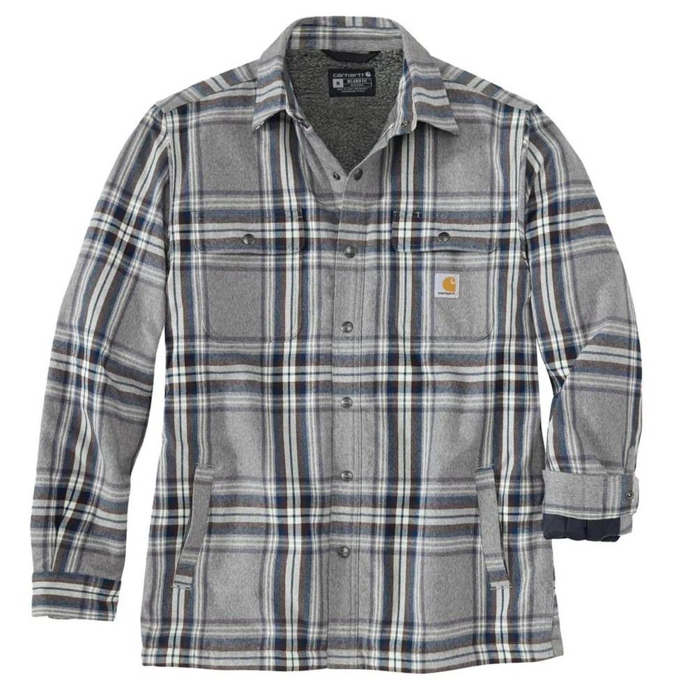 Men’s Relaxed Fit Carhartt Sherpa Lined Plaid Jacket